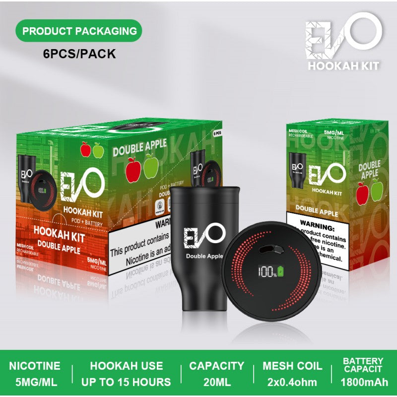 Evo Hookah Bowl Kit Single | Double Apple with Packaging