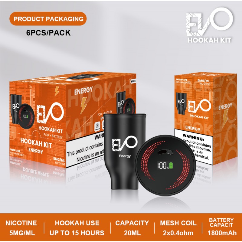 Evo Hookah Bowl Kit Single | Energy with Packaging