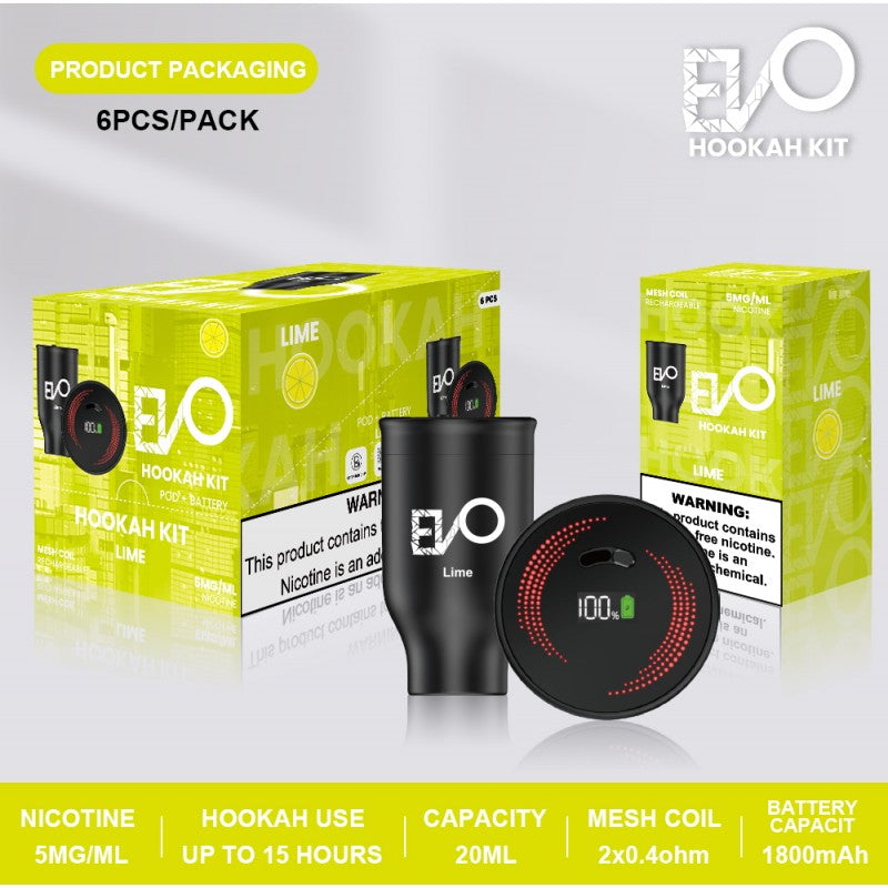 Evo Hookah Bowl Kit Single | Lime with Packaging