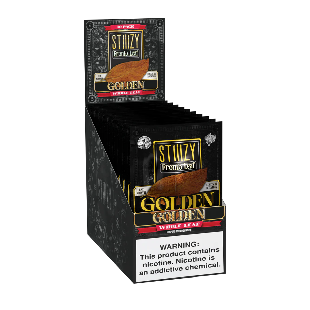 Stiizy Fronto Natural Tobacco Whole Leaf Golden with Packaging