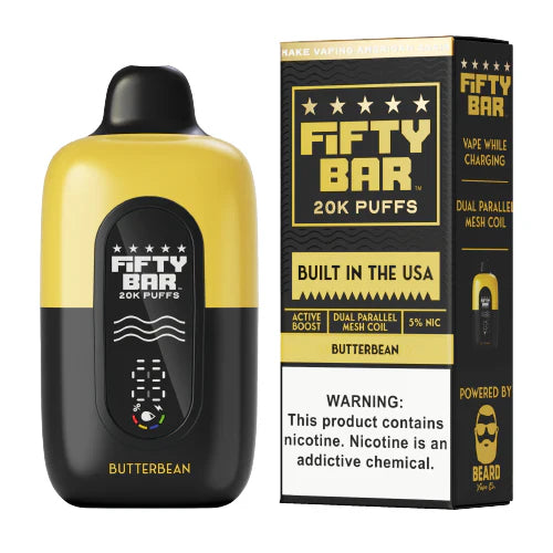 Fifty Bar 20k Puff 5ct Butterbean with packaging