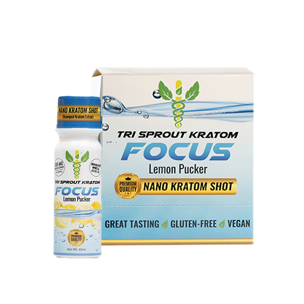 Tri Sprout Nano Kratom Shot Focus with Packaging