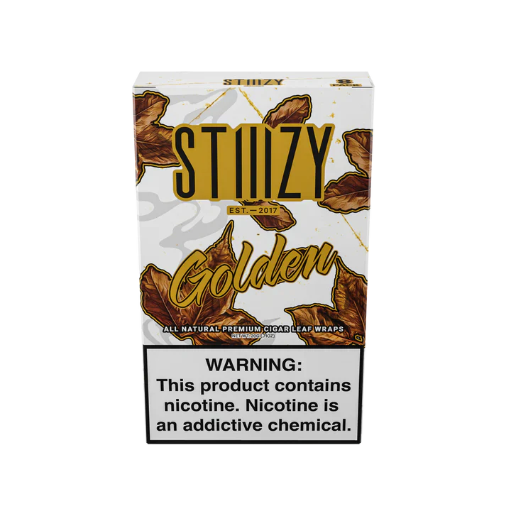 Stiiizy All Natural Premium Cigar Leaf Wraps 20ct Golden Packaging