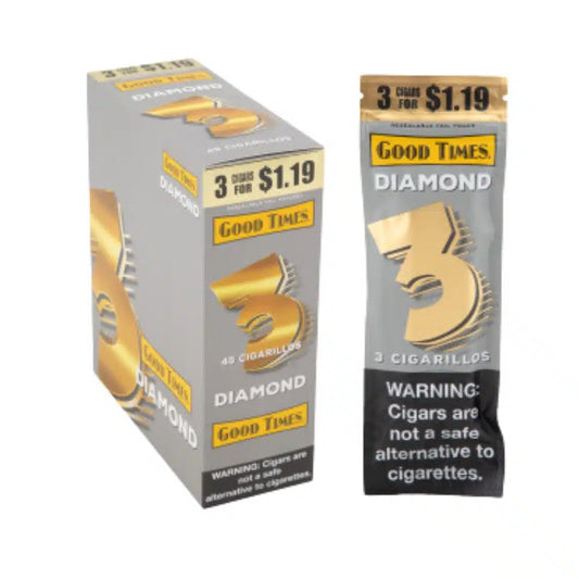 Good Times Cigarillos 3 For $1.19 15/3ct Diamond with Packaging