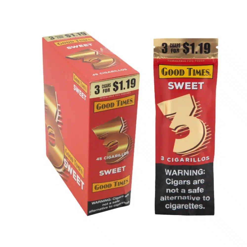 Good Times Cigarillos 3 For $1.19 15/3ct Sweet with Packaging