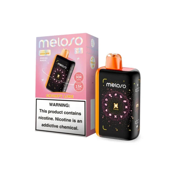 Geek Bar Meloso 30K Puff 5Ct Grumpy Lime with packaging