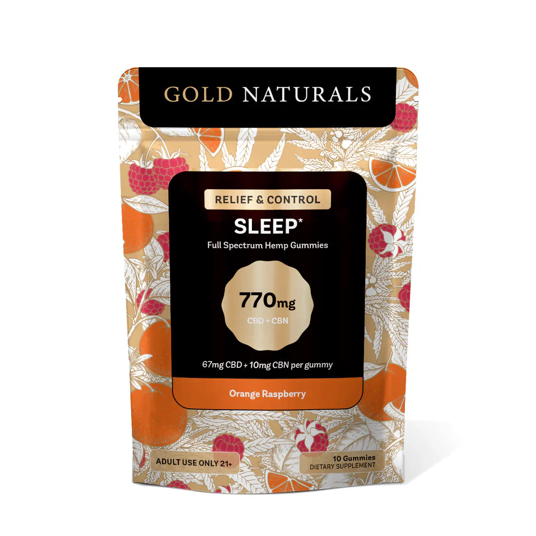 Gold Naturals D9 Gummies 1Ct Orange Raspberry (Sleep)