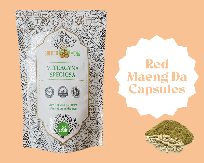 Golden Monk Mitragyna Speciosa 1000 Ct Red Maeng Da (Capsules)