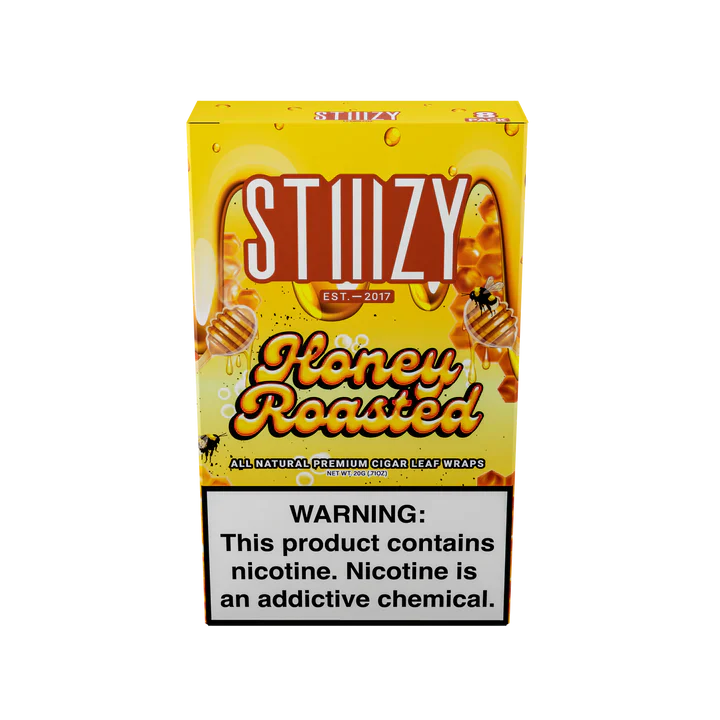 Stiiizy All Natural Premium Cigar Leaf Wraps 20ct Honey Roasted Packaging