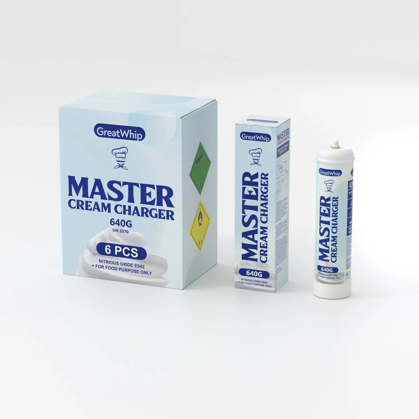 Great Whip Master 640g 6pcs Natural with Packaging