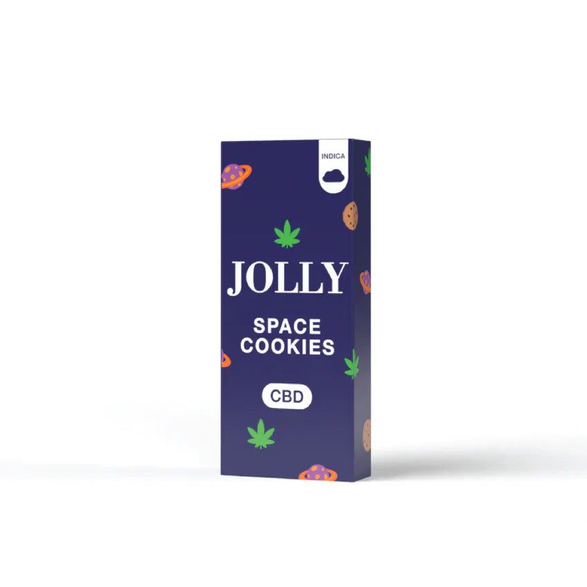 Jolly Disposable Legal Cannabis 2G 5Ct Space Cookies with packaging