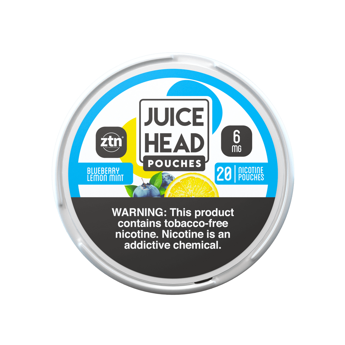 Juice Head ZTN Nicotine Pouch (20ct Can)(5-Can Pack) Blueberry Lemon Mint
