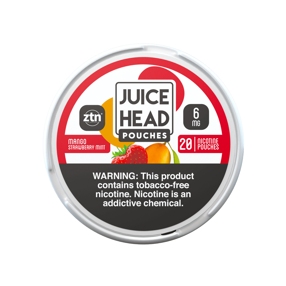 Juice Head ZTN Nicotine Pouch (20ct Can)(5-Can Pack) Mango Strawberry Mint
