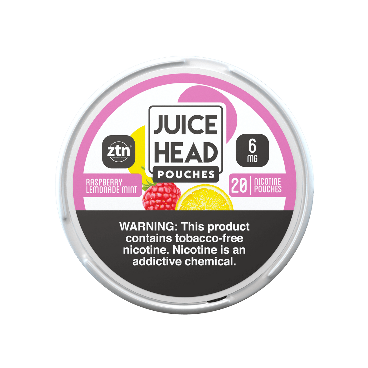 Juice Head ZTN Nicotine Pouch (20ct Can)(5-Can Pack) Raspberry Lemon Mint
