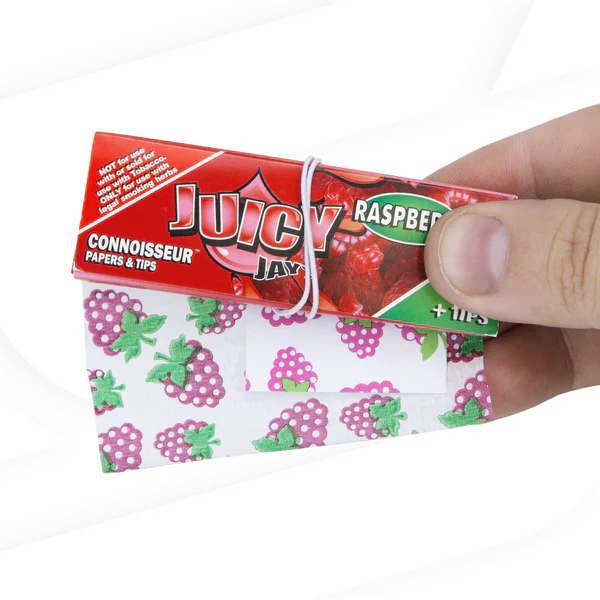 Juicy Jar'S Connoisseur Papers & Tips |  Raspberry with packaging
