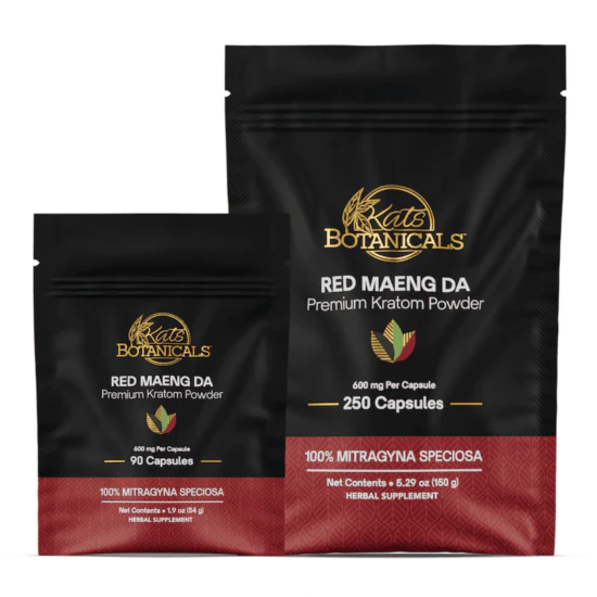 Kats Kratom Red Maeng Da (90Ct), (250Ct) Capsules