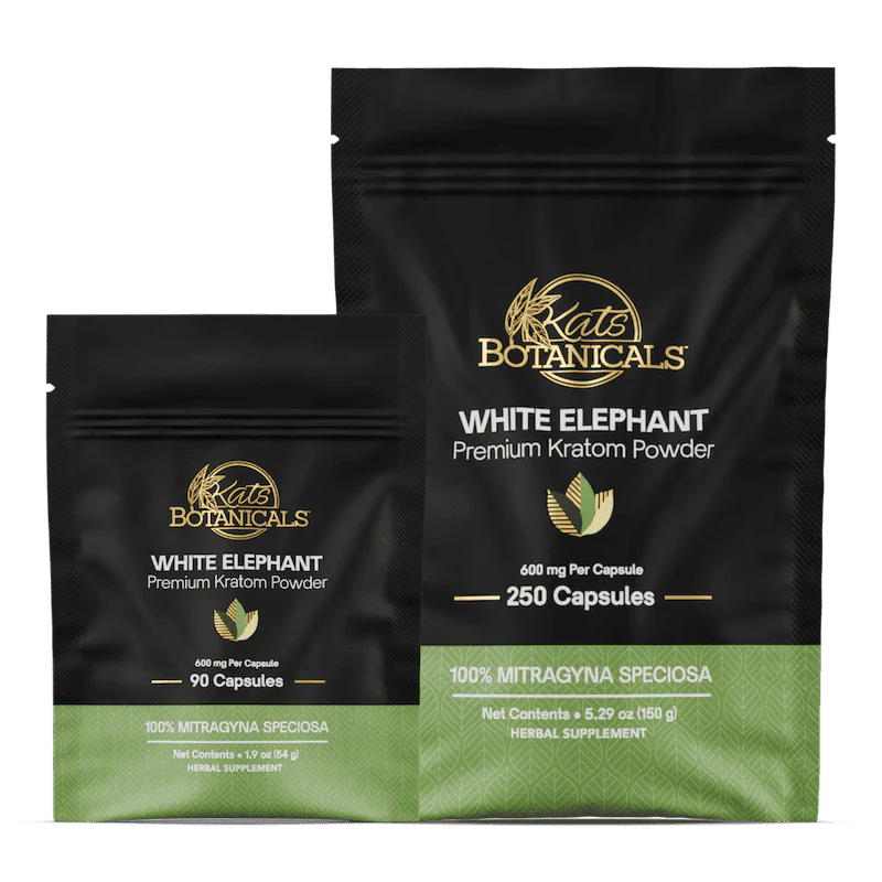 Kats Kratom White Elephant (90Ct), (250Ct) Capsules