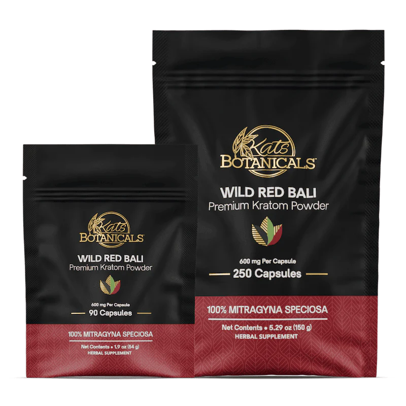 Kats Kratom Wild Red Bali (90Ct), (250Ct) Capsules
