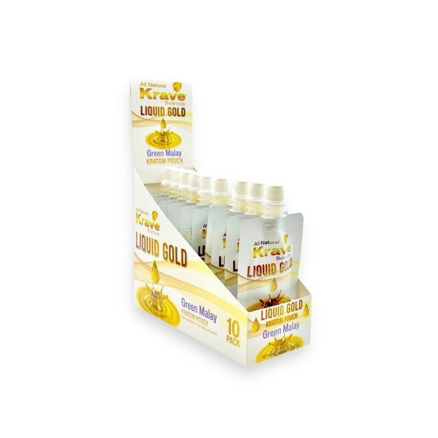 Krave Liquid Gold Kratom Pouch 10pk Green Malay