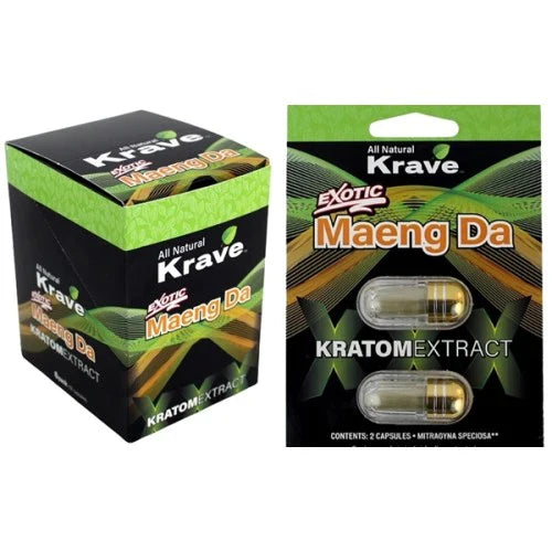 Krave Exotic Extract Kratom 2 Capsule | 6pk | Maeng Da
