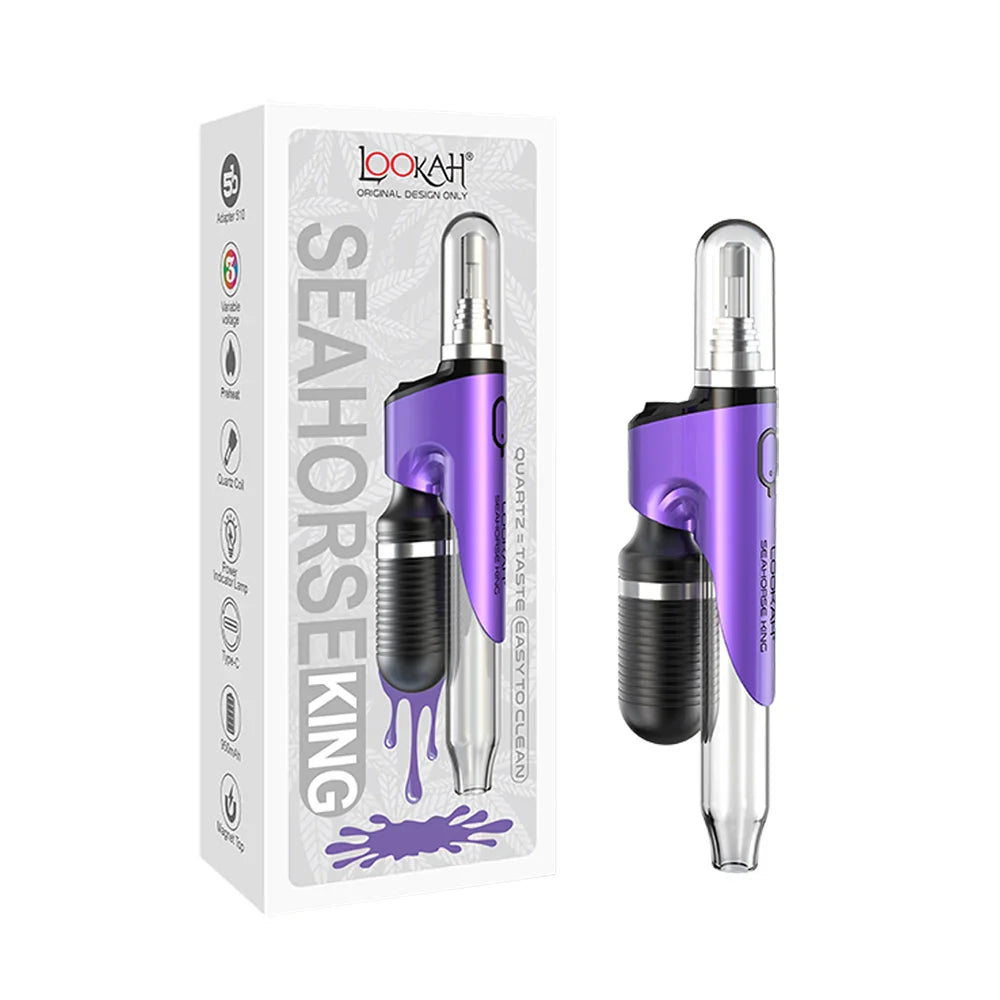 Lookah Seahorse King Purple with Packaging