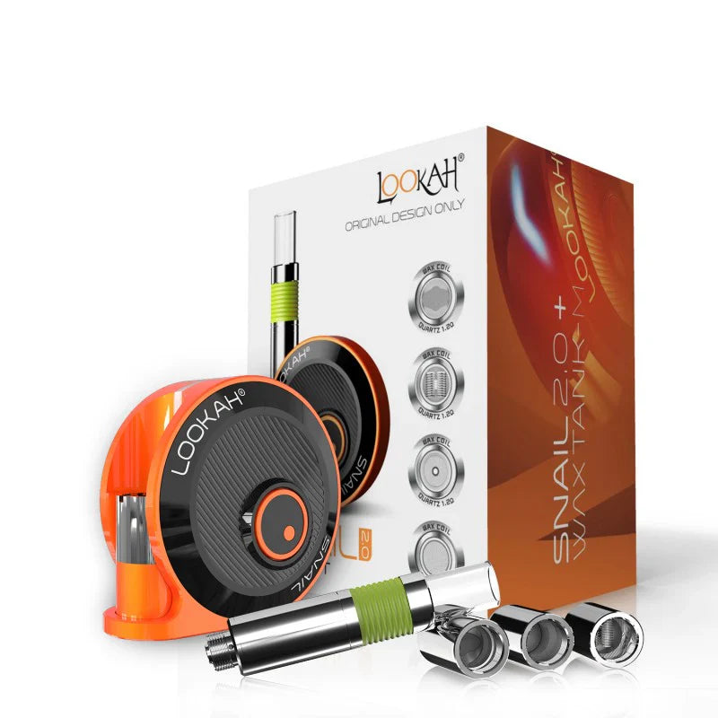 Lookah Snail + Wax Tank-M Kit 2.0 Orange Packaging