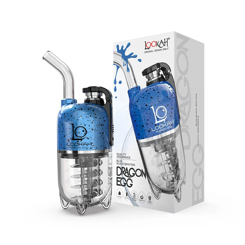 Lookah Dragon Egg Portable Wax Vaporizer (950mAh) | Spatter Edt Blue/Black with Packaging