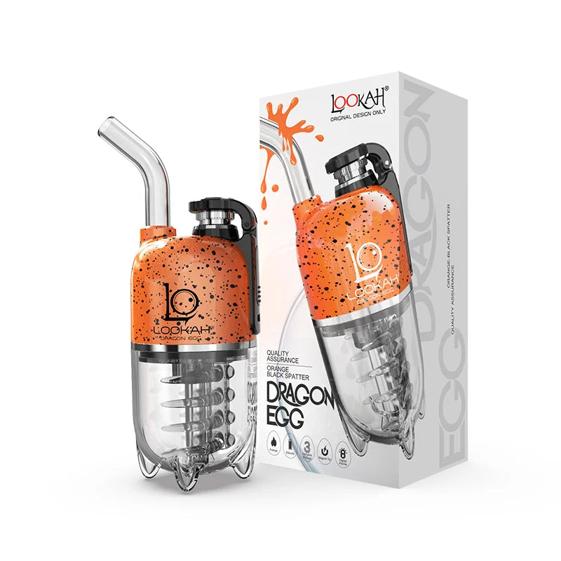 Lookah Dragon Egg Portable Wax Vaporizer (950mAh) | Spatter Edt Orange/Black with Packaging