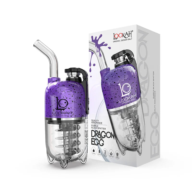 Lookah Dragon Egg Portable Wax Vaporizer (950mAh) | Spatter Edt Purple/Black  with Packaging