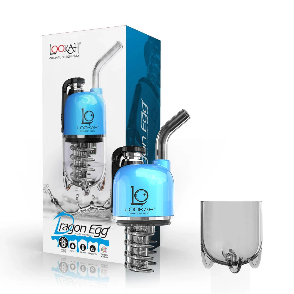 Lookah Dragon Egg Portable Wax Vaporizer (950mAh) | Blue with Packaging