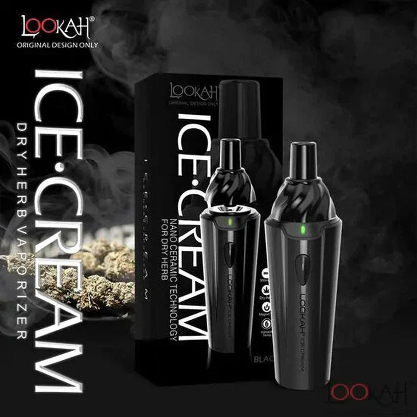 Lookah Ice Cream Nano Ceramic Technology For Dry Herb Black with pacakging