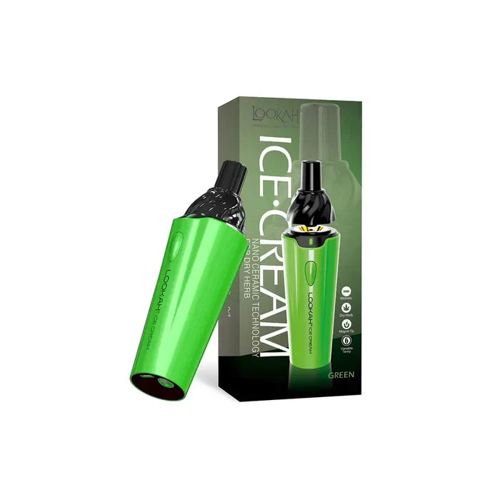 Lookah Ice Cream Nano Ceramic Technology For Dry Herb Green with packaging