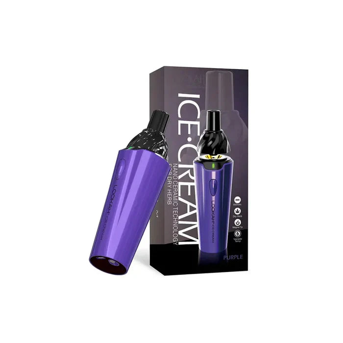 Lookah Ice Cream Nano Ceramic Technology For Dry Herb Purple with packaging