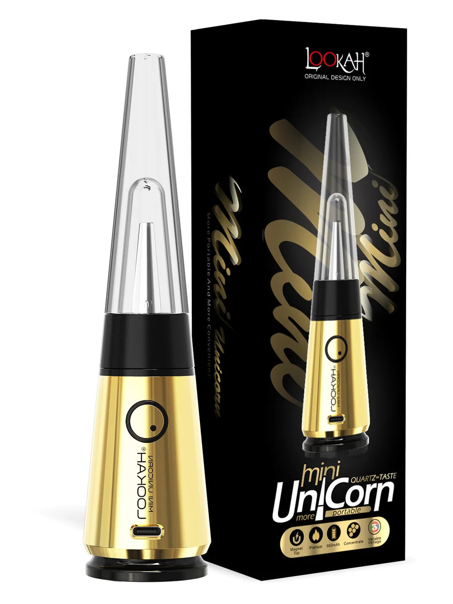 Lookah Mini Unicorn Royal Gold with Packaging