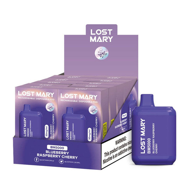 Lost Mary Bm5000 3% 10Pk - BLUEBERRY-RASPBERRYCHERRY- with packaging