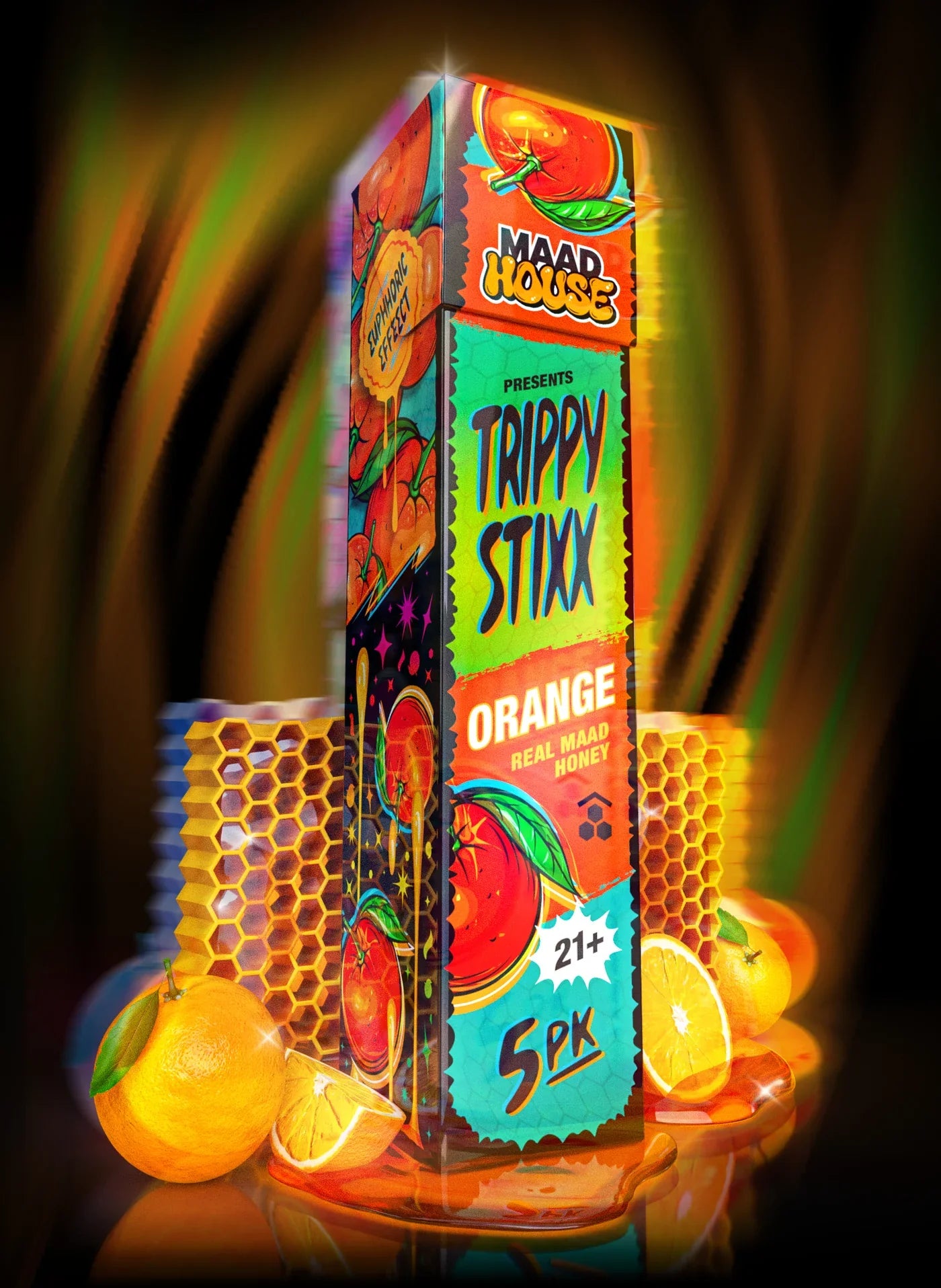 Maad House Trippy Stixx 5pk Orange Packaging