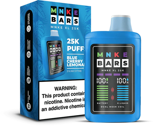 Mnke Bars 25K Puff 5% 5Ct Blue Cherry Lemonade with packaging