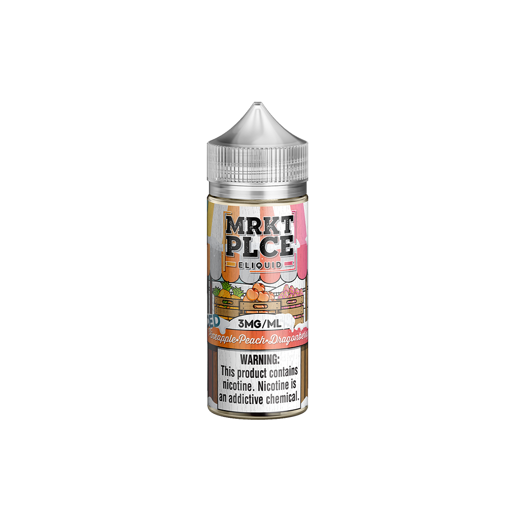 MRKT PLCE Series E-Liquid 100mL (Freebase) | Iced Pineapple Peach Dragonberry