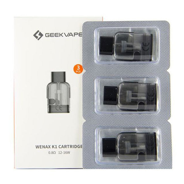 Geekvape Wenax K1 Replacement Pods | 3-Pack | 0.8ohm with Packaging