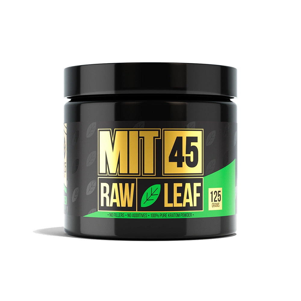 MIT45 Raw Leaf Kratom Powder | 1250mg 125g Jar | Green Vein