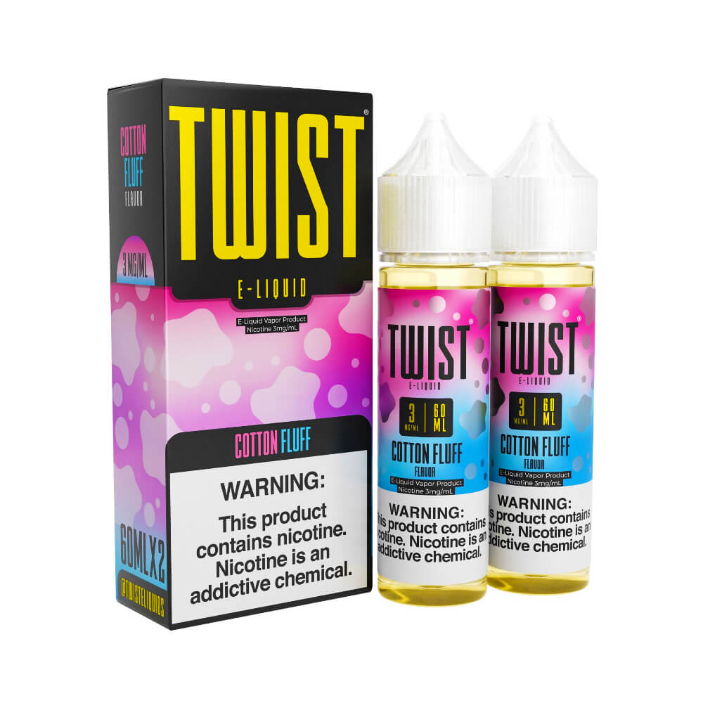 Twist Series E-Liquid 120mL 3mg (Freebase) Cotton Fluff with Packaging