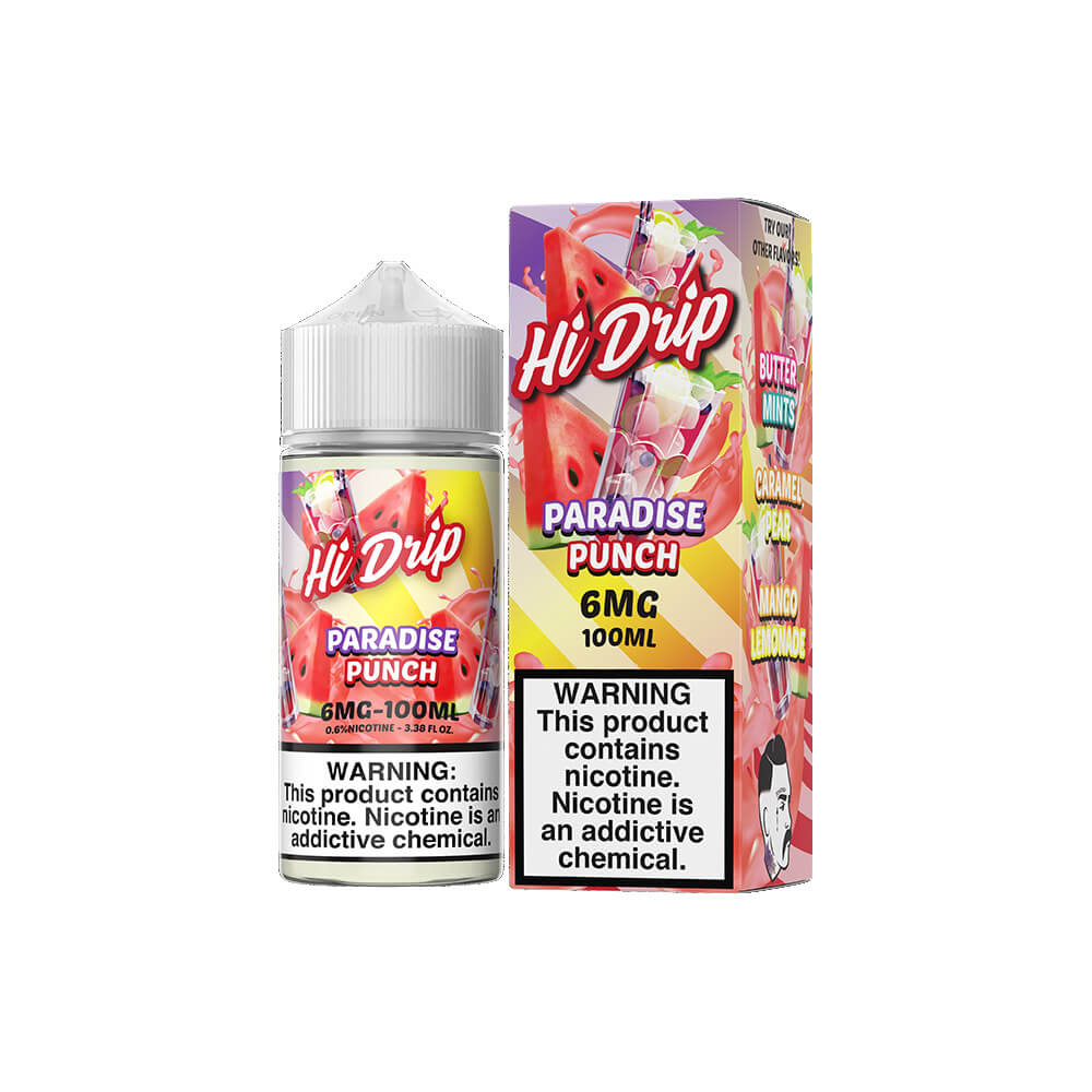 Hi-Drip Series E-Liquid | 100mL | 6mg | Freebase | Paradise Punch with packaging
