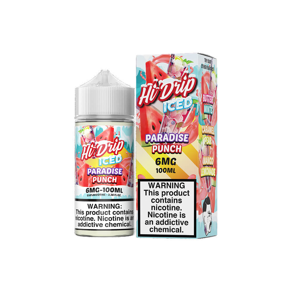 Hi-Drip Series E-Liquid | 100mL | 6mg | Freebase | Paradise Punch Iced with Packaging