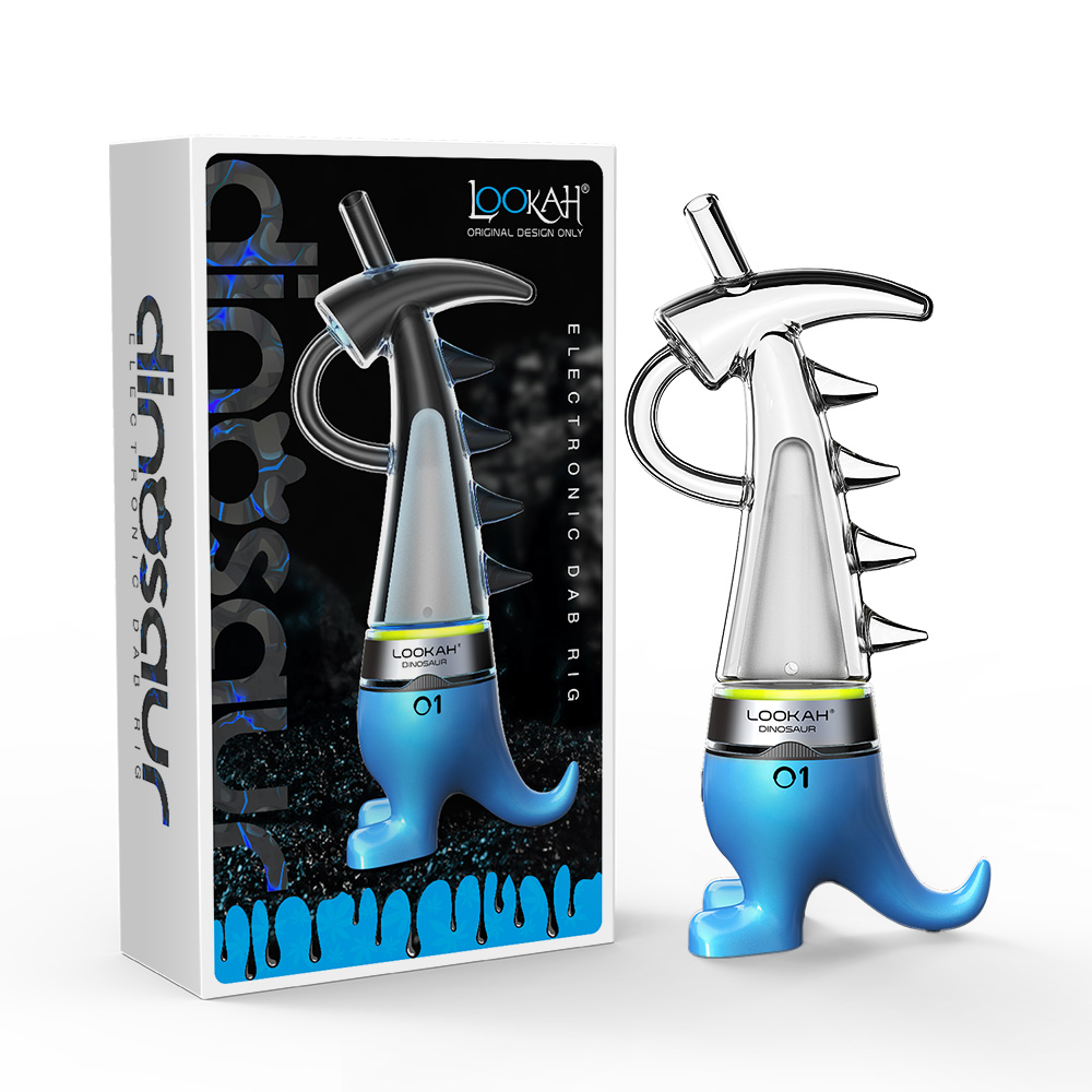 Lookah Dinosaur E-Dab Rig | Blue with Packaging