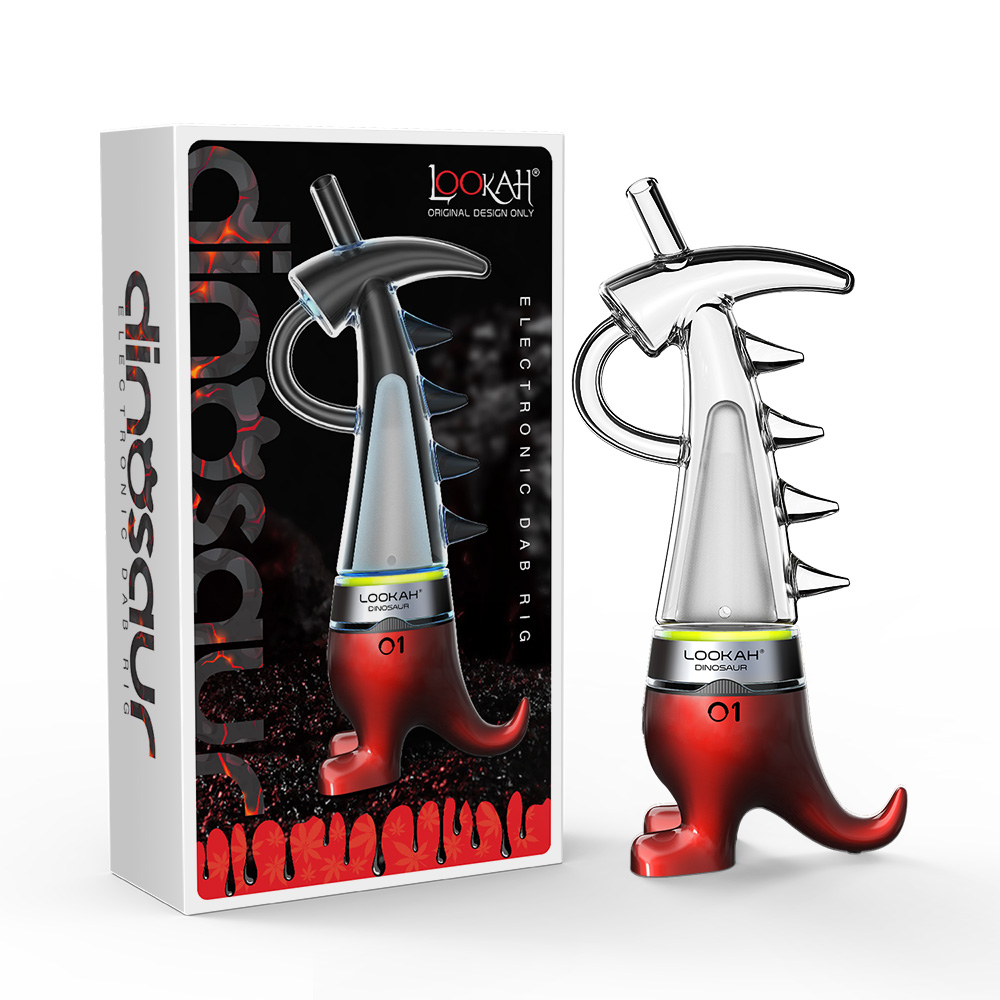 Lookah Dinosaur E-Dab Rig | Red with Packaging