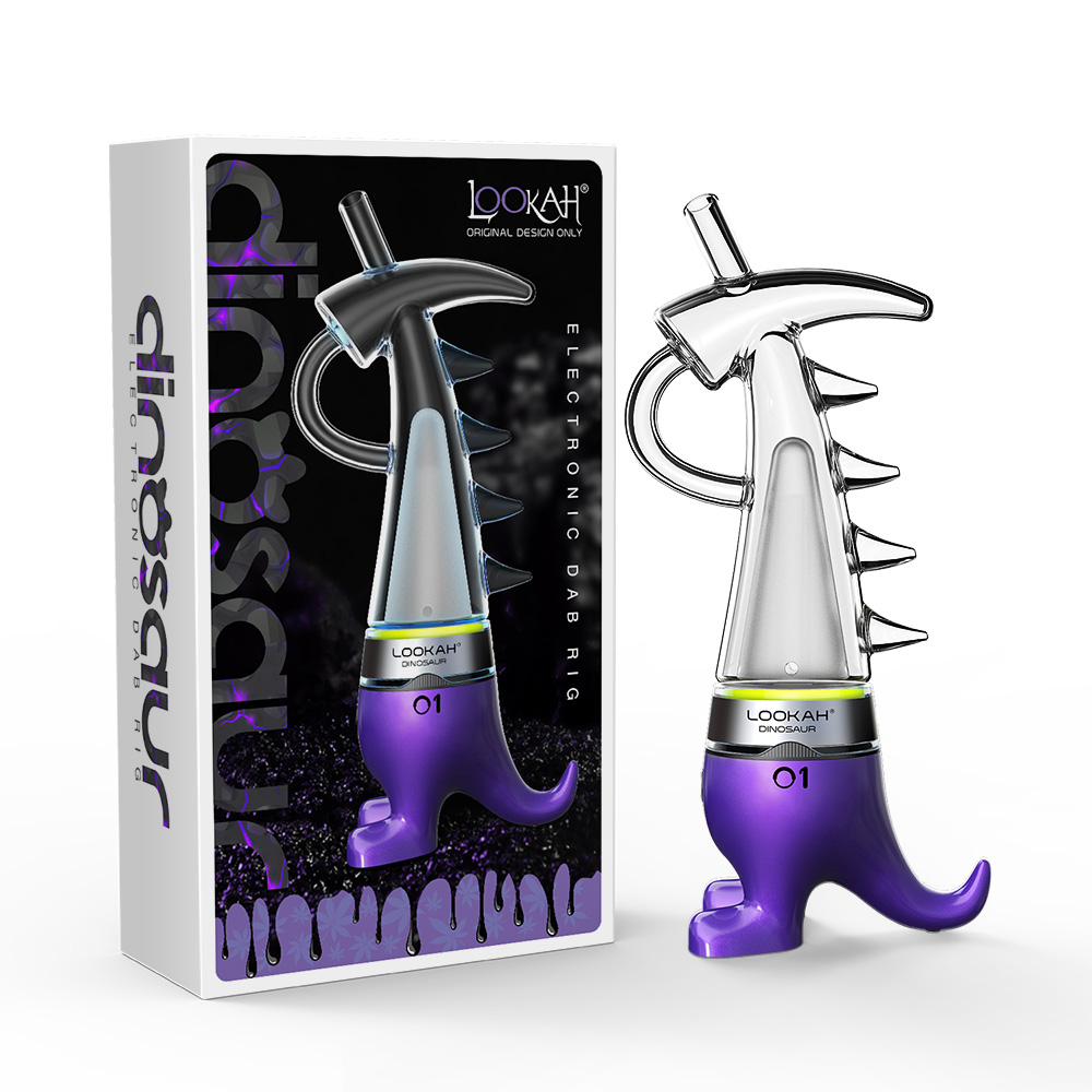 Lookah Dinosaur E-Dab Rig | Violet with Packaging