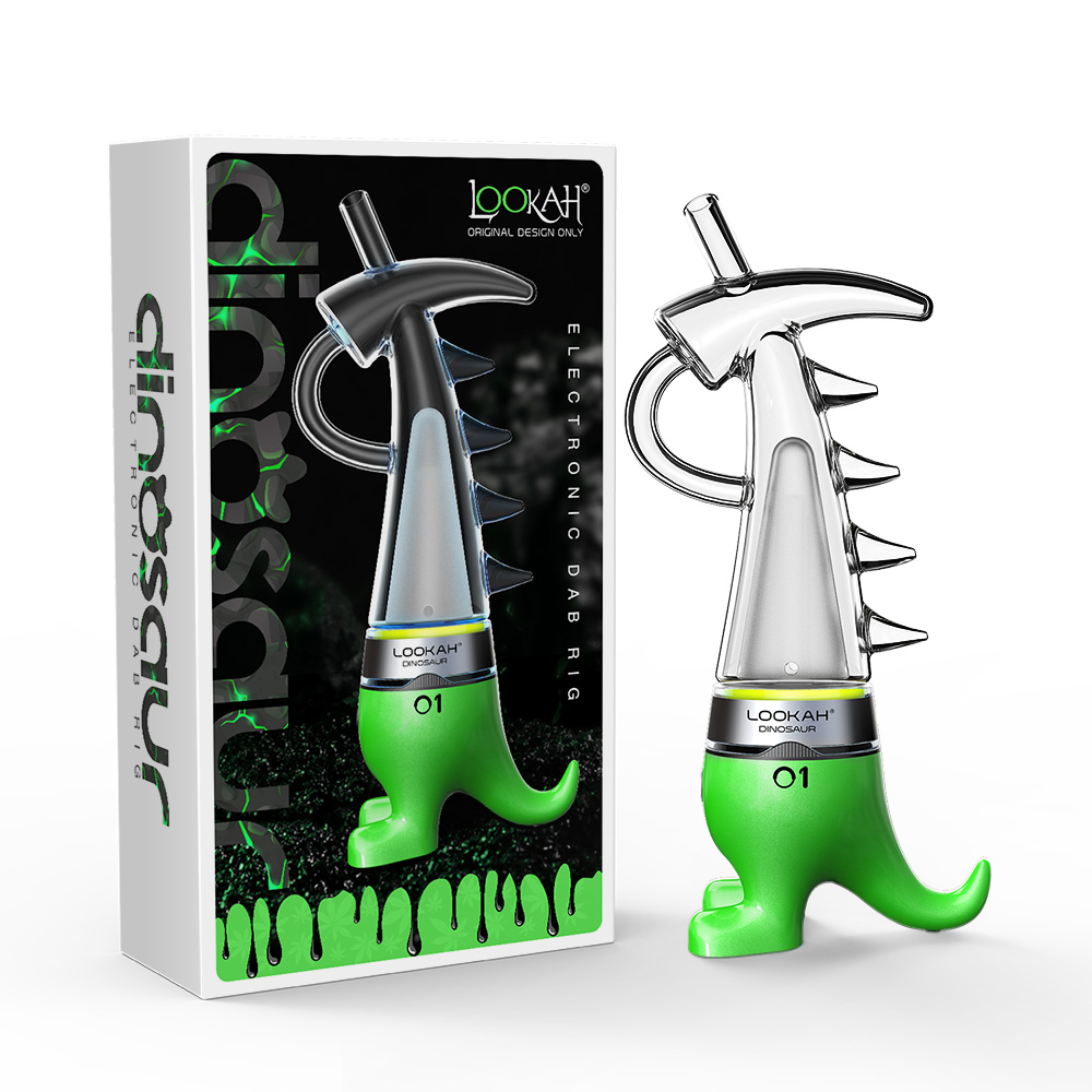 Lookah Dinosaur E-Dab Rig | Green with Packaging