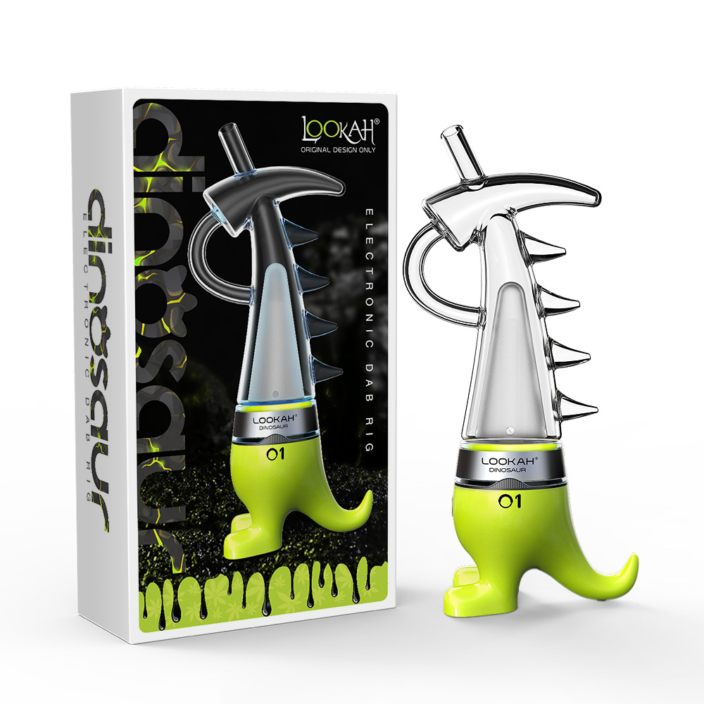 Lookah Dinosaur E-Dab Rig | Neon Green with Packaging