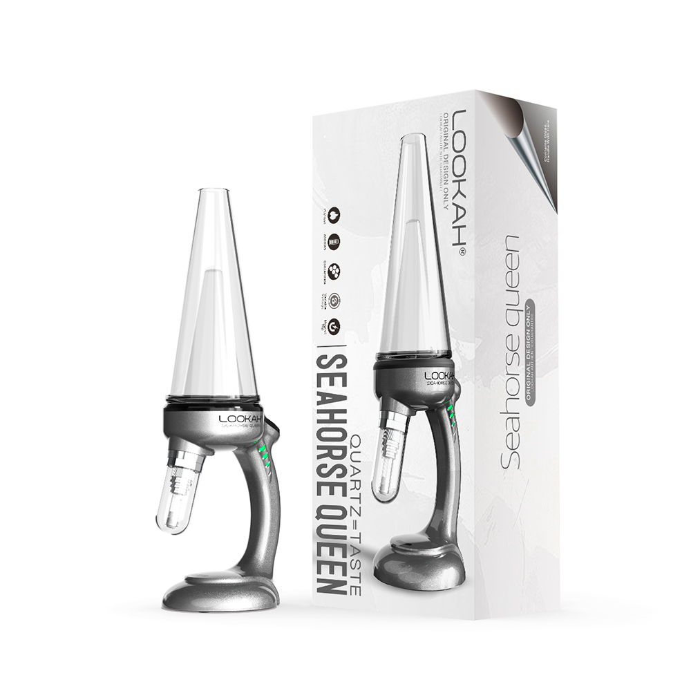 Lookah Seahorse Queen E-Dab Rig | Gray with Packaging