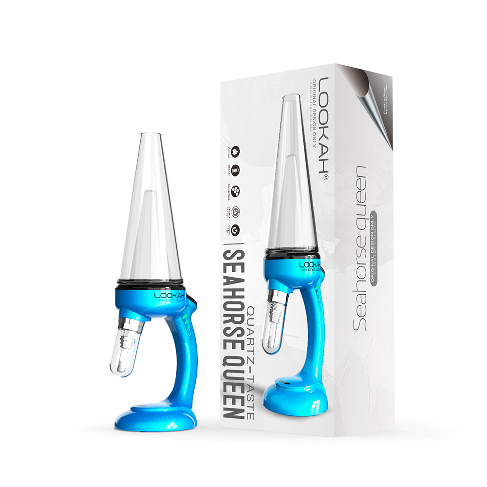 Lookah Seahorse Queen E-Dab Rig | Blue with Packaging